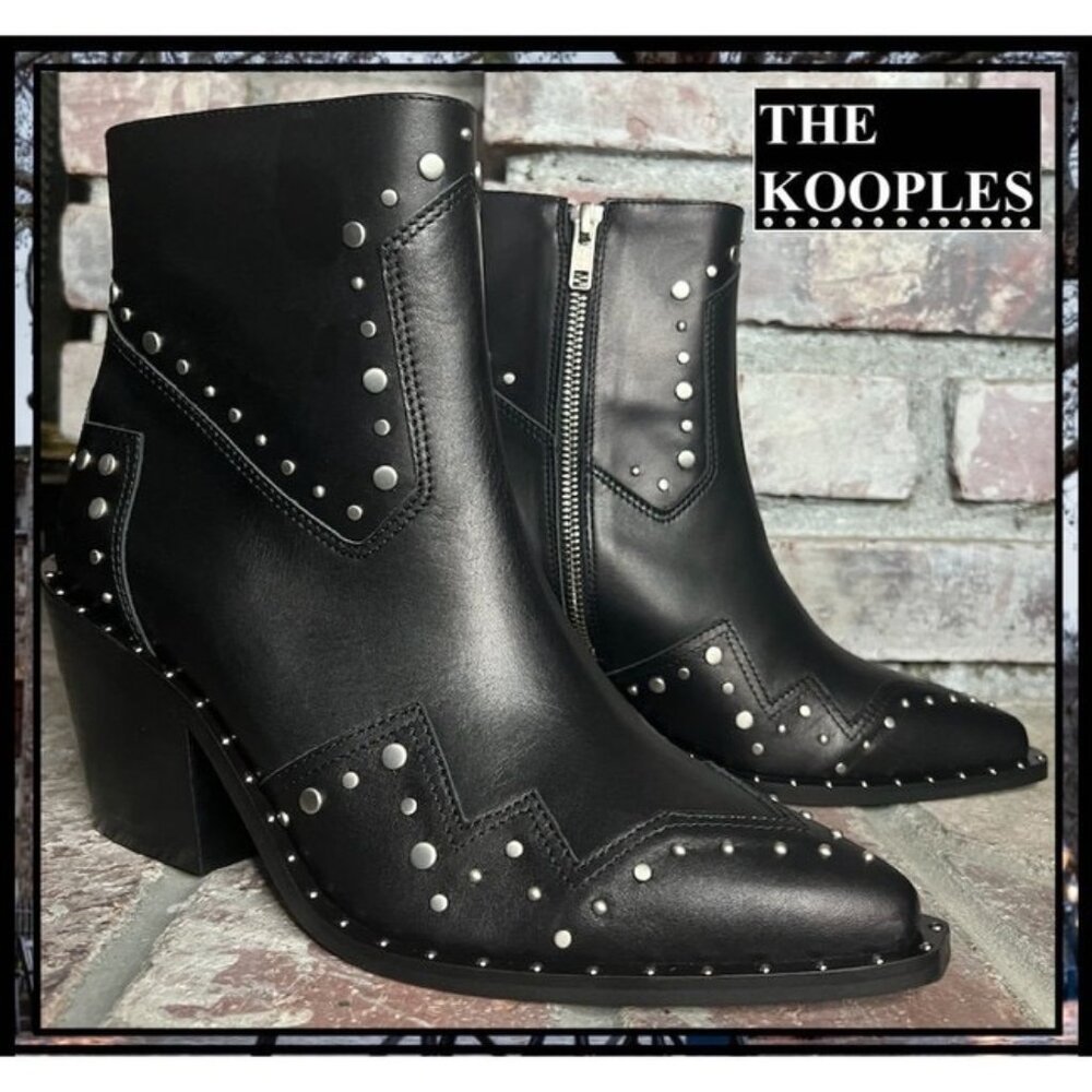 The Kooples Santiago Studded Black Boots Size 41 US Size 10